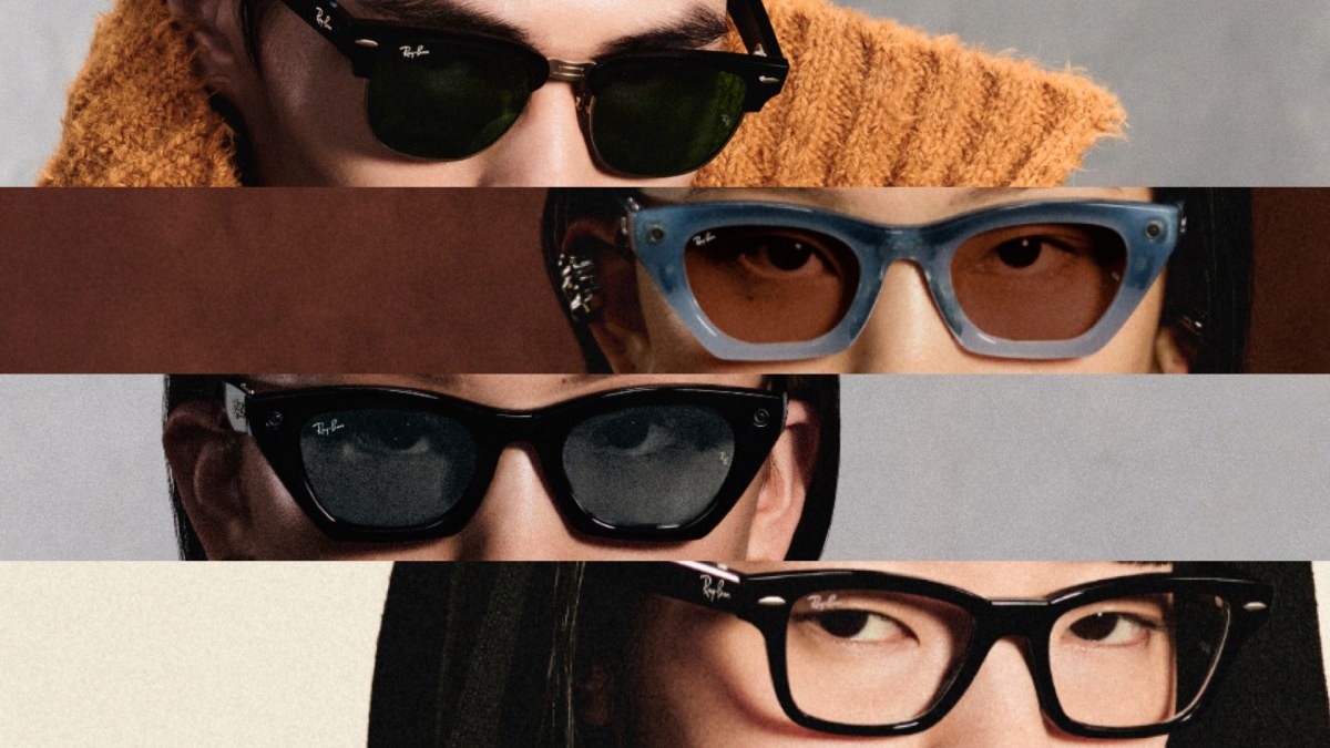 ภาพระยะใกล้ของคนสี่คนสวมแว่นตาอัจฉริยะ Ray-Ban Meta ทรงต่าง ๆ ที่เปิดตัวในงาน Meta Connect 2026