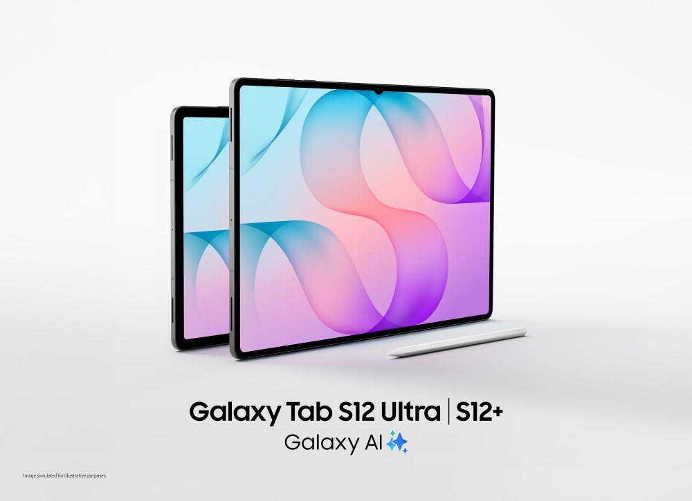 Galaxy Tab S12 Ultra และ Galaxy Tab S12+ สีเทา Oxford Gray วางคู่กันพร้อมปากกา S Pen