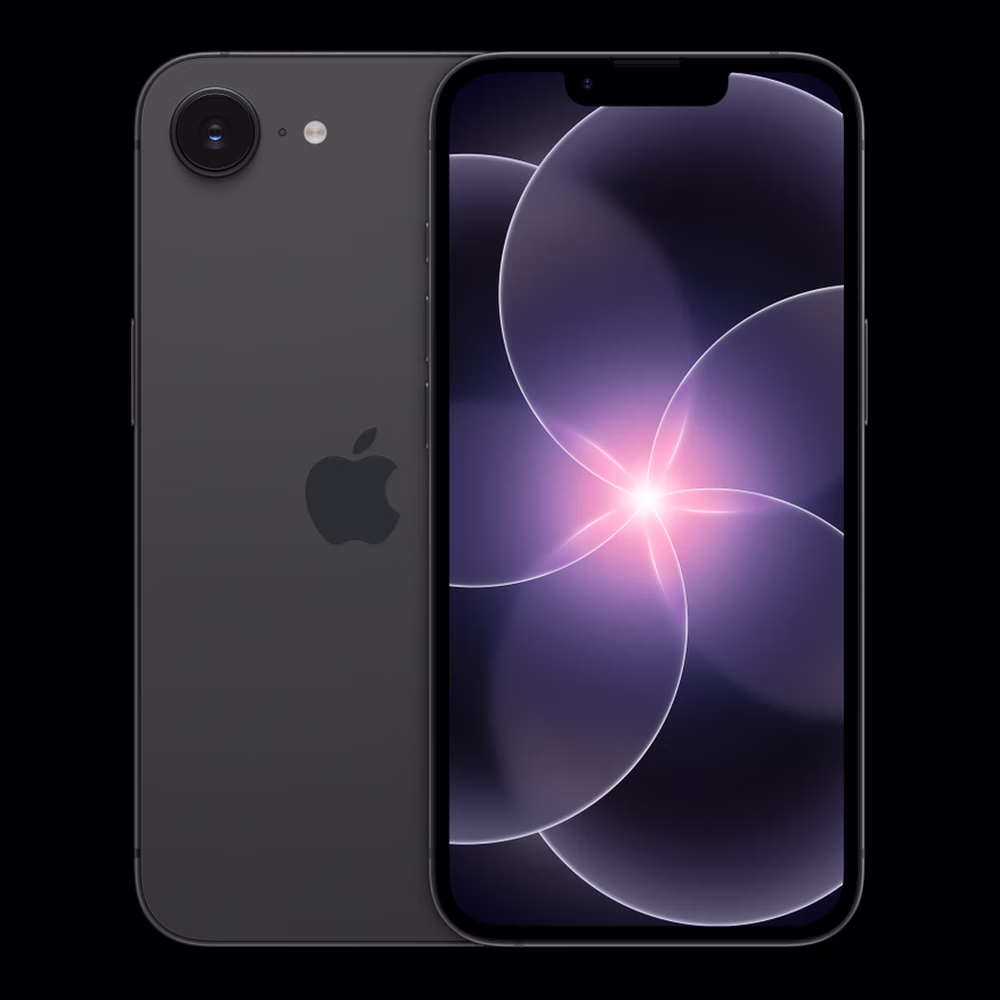 iPhone 17e Black ภาพสินค้าทางการจาก Apple ด้านหน้าและด้านหลัง