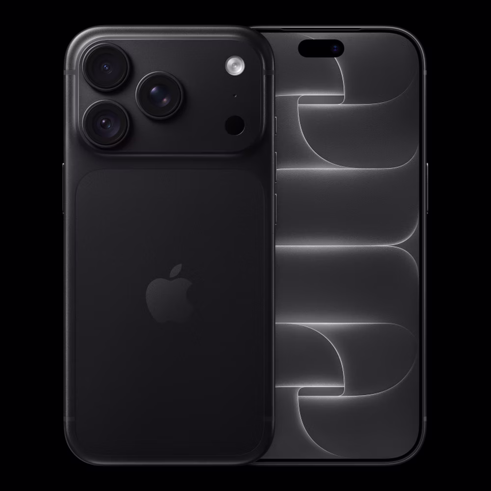 iPhone 18 Pro Black ภาพสินค้าทางการจาก Apple ด้านหน้าและด้านหลัง