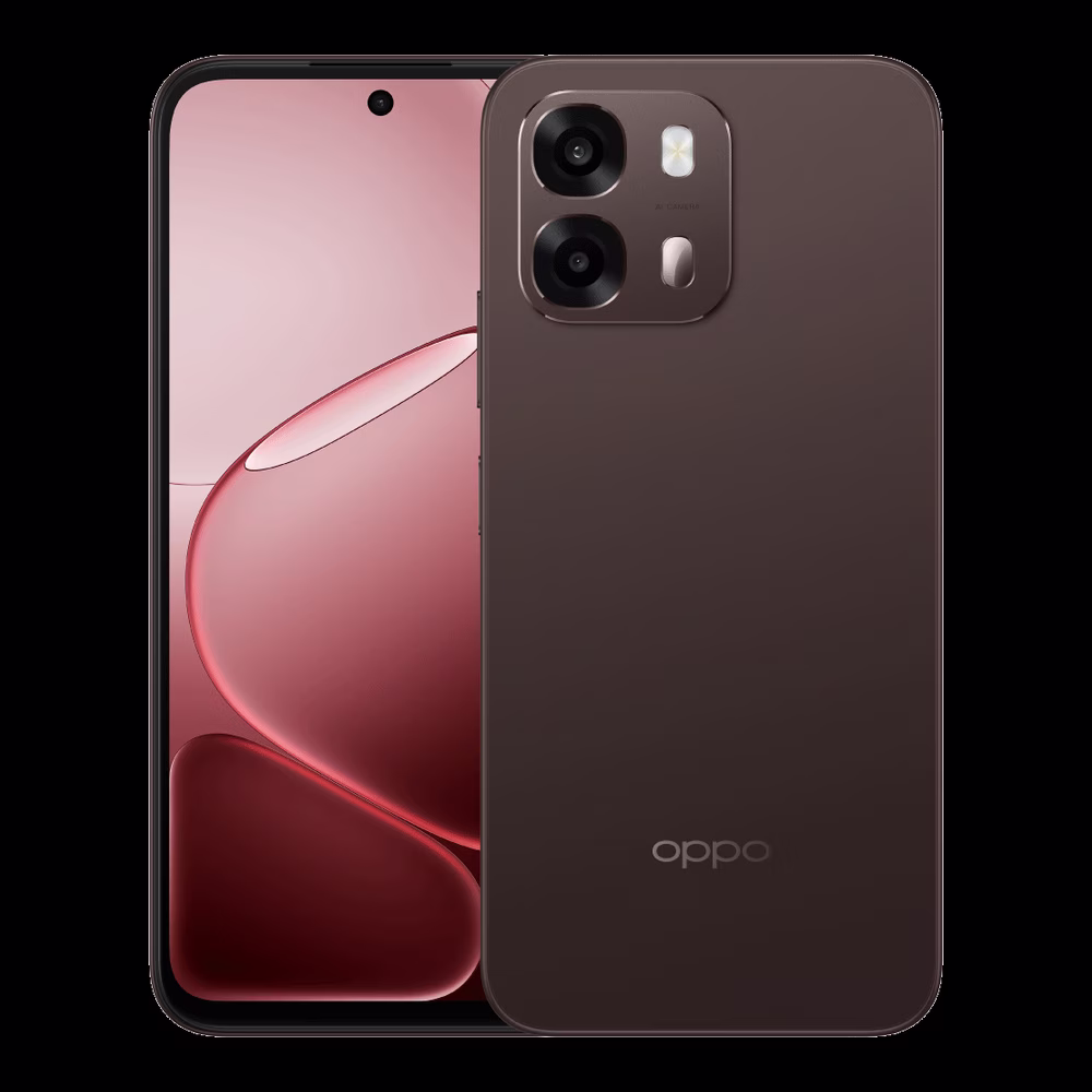 OPPO A6s 5G สี Cappuccino Brown ด้านหน้าและด้านหลัง