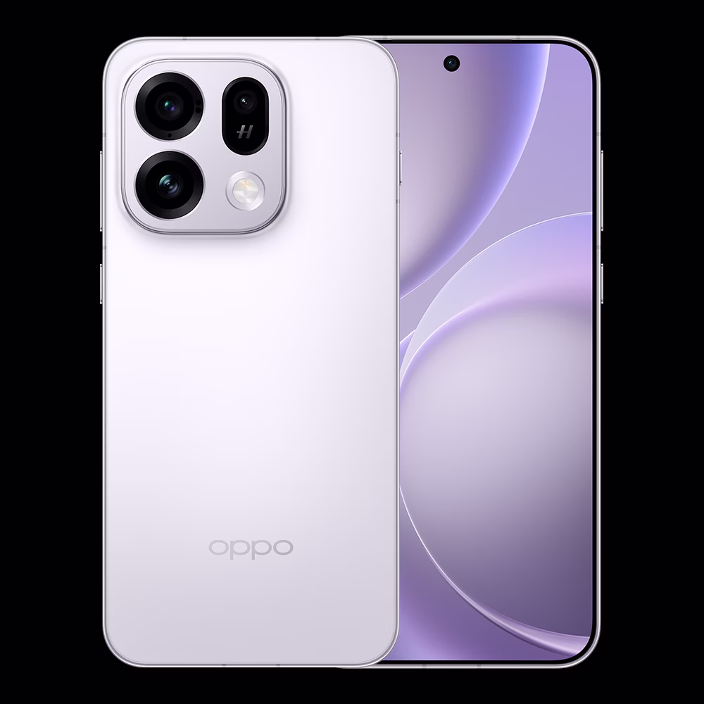 OPPO Find X9s สี Lavender Sky ด้านหน้าและด้านหลัง