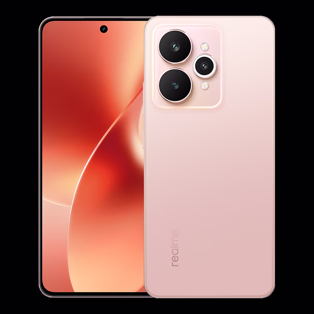realme 15 5G สี Silk Pink ภาพสินค้าทางการด้านหน้าและด้านหลัง