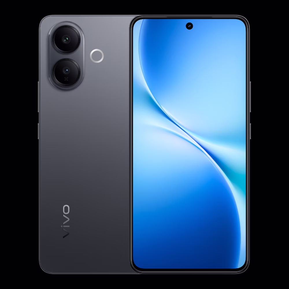 vivo V60 Lite สี Elegant Black ด้านหน้าและด้านหลัง