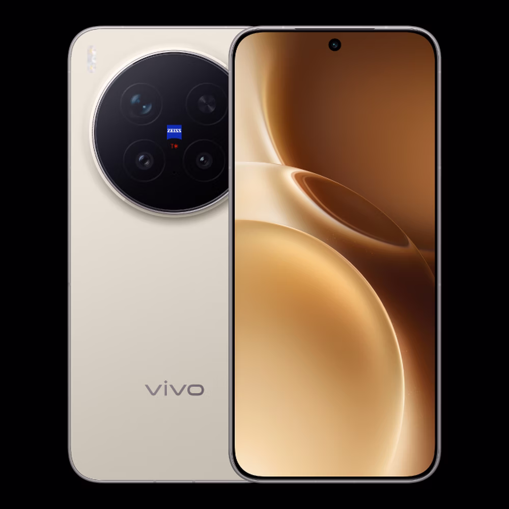 vivo X300 Pro สี Dune Brown ด้านหน้าและด้านหลัง