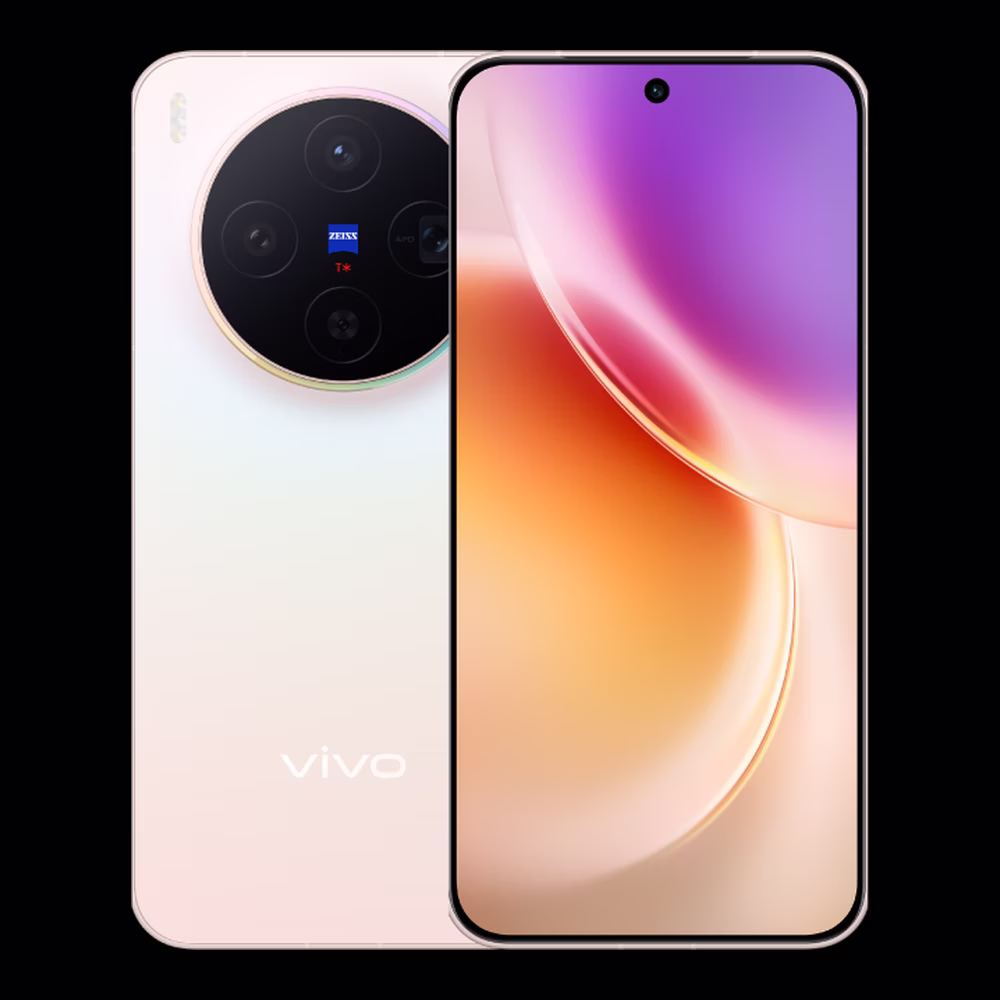 vivo X300 สี Halo Pink ด้านหน้าและด้านหลัง